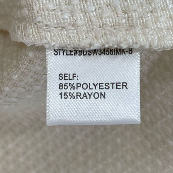 4Sienna Esma Pleated Textured Tweed Mini A-Line Skater Skirt Ivory Women XS - Picture 9 of 10